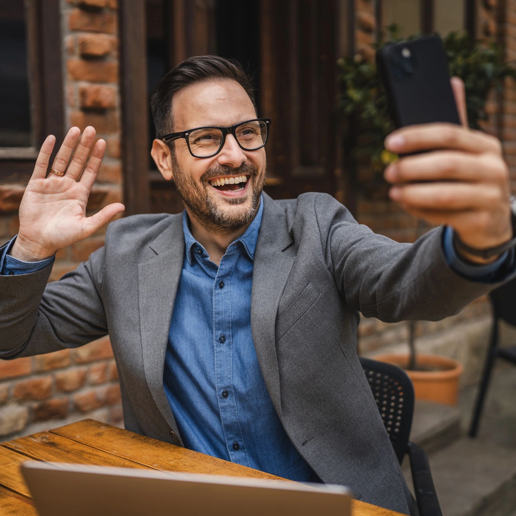 Tutor on a video call